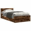 vidaXL Bed Frame with Headboard without Mattress Smoked Oak 100x200 cm