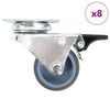 vidaXL 8 pcs Twin-wheel Swivel Casters 50 mm