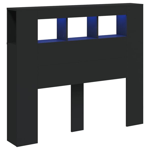 vidaXL LED Headboard Black 120x18.5x103.5 cm Engineered Wood