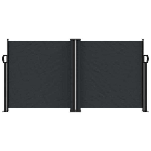 vidaXL Retractable Side Awning Black 120x1200 cm
