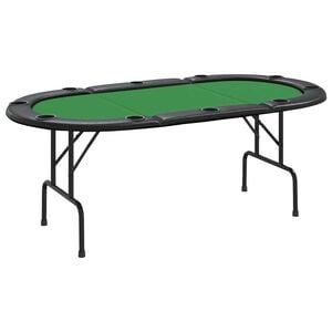 vidaXL 10-Player Folding Poker Table Green 207x106x76 cm
