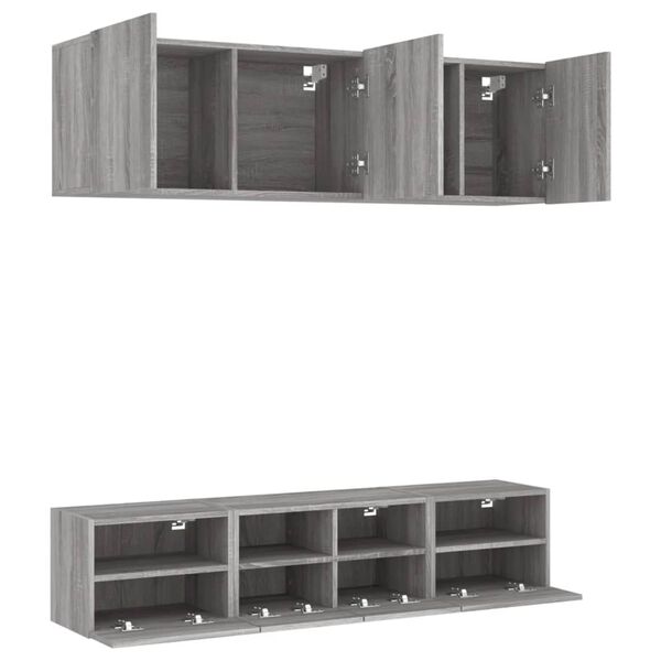 vidaXL 5 Piece TV Wall Units Grey Sonoma Engineered Wood