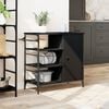 vidaXL Kitchen Trolley Black 87.5x38.5x84.5 cm Engineered Wood