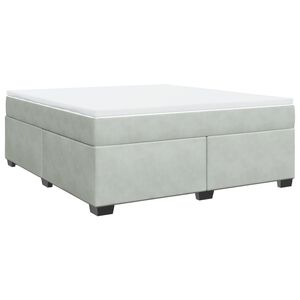 vidaXL Box Spring Bed with Mattress Light Grey 180x200 cm Velvet