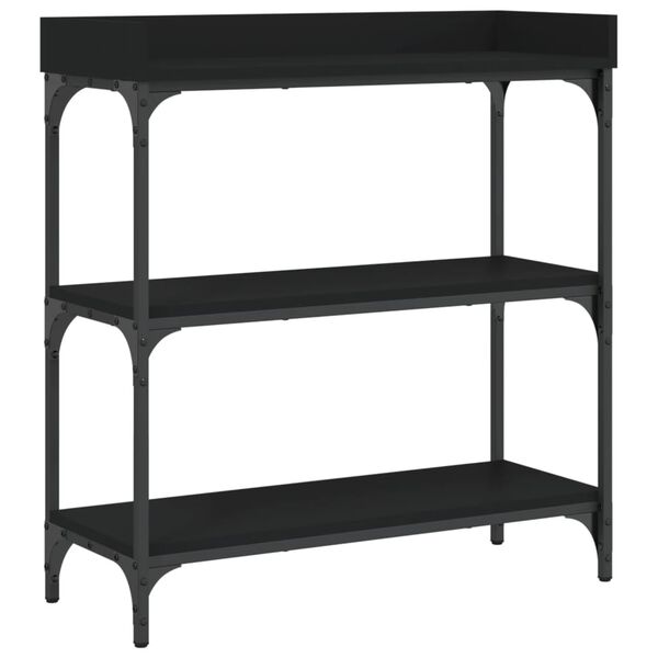 vidaXL Console Table with Shelves Black 75x30x80 cm