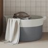 vidaXL Storage Basket Grey and White &Oslash;40x25 cm Cotton