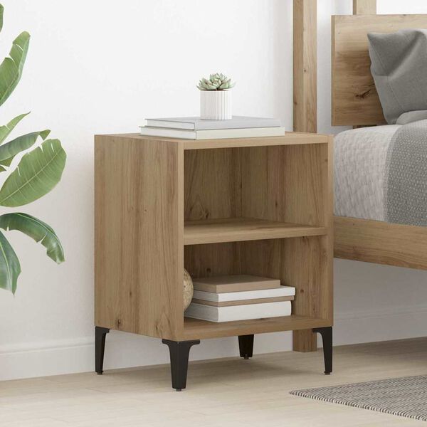 vidaXL Bedside Cabinet Artisan oak 40 x 30 x 50 cm Engineered wood