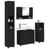 vidaXL Bathroom Furniture Set 4 pcs Black Engineered Wood and Metal