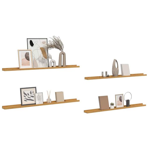 vidaXL Wall Shelf 4 pcs Beige 115 x 9 x 3 cm Engineered Wood
