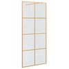 vidaXL Walk-in Shower Wall Gold 90 x 195 cm Tempered Glass
