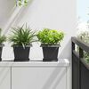 vidaXL Square Flower Pot 6 pcs Black 20 x 20 x 16 cm Plastic