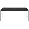 vidaXL Garden Table with Glass Top Black 190x90x75 cm Poly Rattan
