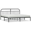 vidaXL Metal Bed Frame without Mattress with Headboard Black 200x200cm