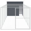 vidaXL Dog House with Run Anthracite 214x661x181 cm Galvanised Steel