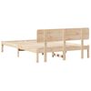 vidaXL Bed Frame with Headboard Natural 200 x 200 cm Solid Pine Wood