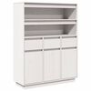 vidaXL Highboard White 89x34x116.5 cm Solid Wood Pine
