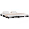 vidaXL Pallet Bed without Mattress Black Super King Size Solid Wood