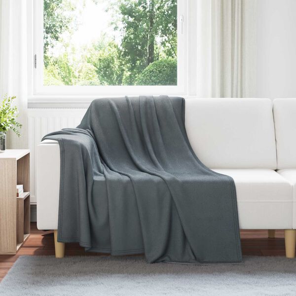 vidaXL Throw Blanket Dark Grey 200 x 150 cm Fleece