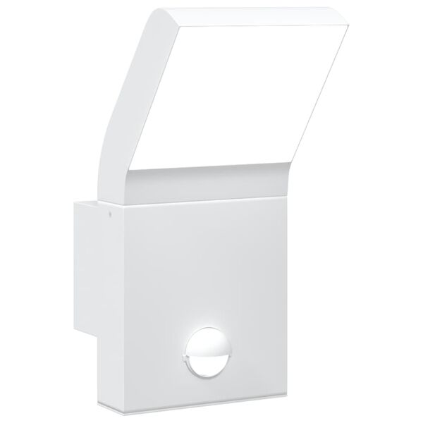 vidaXL Outdoor LED Wall Light with Sensor White Die-cast Aluminium