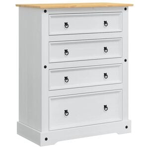 vidaXL Storage Chests Corona White 92 x 48 x 114 cm Solid Pine Wood