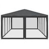vidaXL Party Tent with 12 Mesh Sidewalls Anthracite 8x4 m HDPE