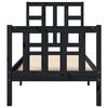 vidaXL Bed Frame without Mattress Black Small Single Solid Wood Pine