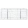 vidaXL Gabion Basket with Cover 400x100x150 cm Galvanised Iron