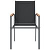 vidaXL Garden Chairs 6 pcs Black 55x61.5x90 cm Textilene and Steel