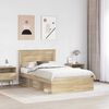 vidaXL Bed Frame with Headboard Sonoma 120 x 190 cm Solid Pine Wood