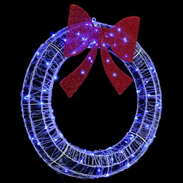 vidaXL Wreath with 80 LEDs Blue 92 x 92 x 9.5 cm Acrylic