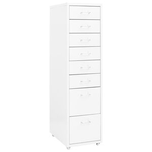 vidaXL Mobile File Cabinet White 28x41x109 cm Metal