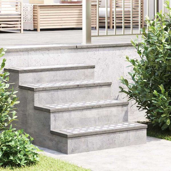 vidaXL Stair Tread Rectangular 4 pcs Silver 70 x 20 cm Aluminium