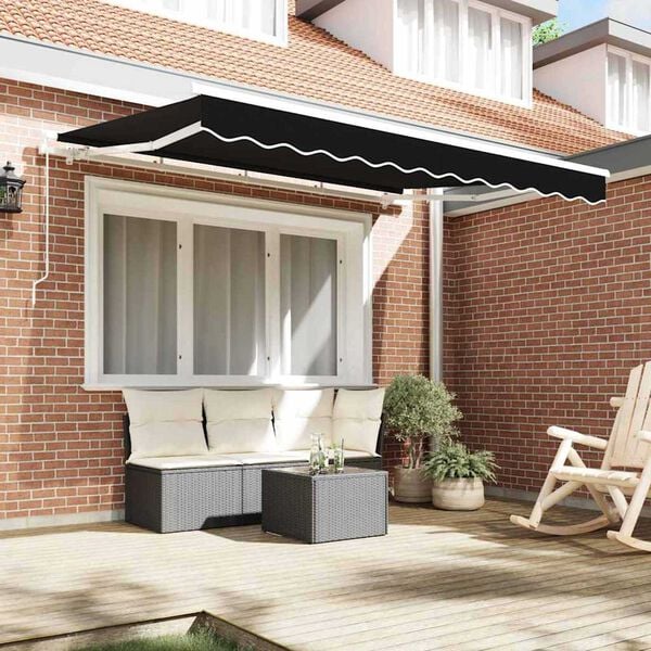 vidaXL Awning Replacement Fabric Black 280 x 245 cm Polyester