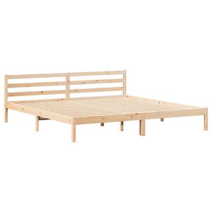 vidaXL Bed Frame Brown 225.5 x 205.5 x 69.5 cm Solid Pine Wood