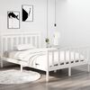 vidaXL Bed Frame without Mattress White 135x190 cm Double Solid Wood