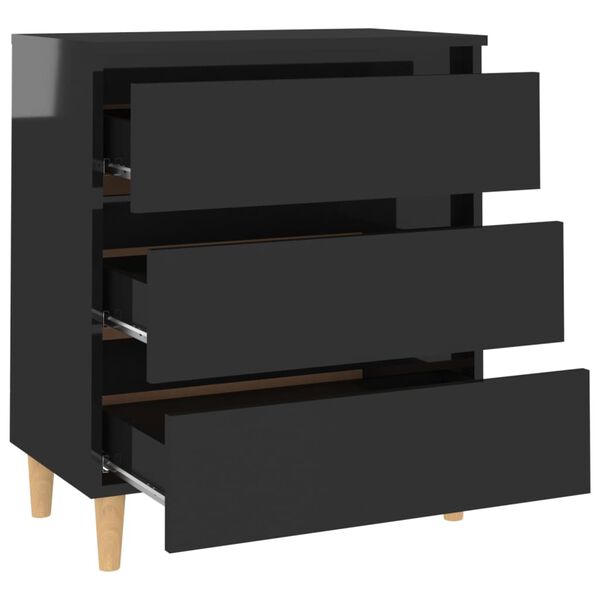 vidaXL Sideboard High Gloss Black 60x35x69 cm Engineered Wood