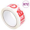 vidaXL Packaging Tape 72 pcs FRAGILE Printed White 48 mm x 66 m