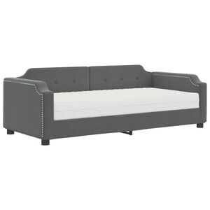 vidaXL Daybed with Mattress Dark Grey 90x190 cm Fabric