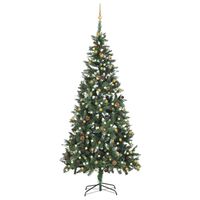 vidaXL Artificial Pre-lit Christmas Tree with Ball Set 210 cm