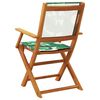 vidaXL Folding Garden Chairs 6 pcs Green Fabric and Solid Wood