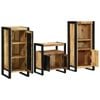 vidaXL Bathroom Furniture Set with Shelf 3 pcs Brown Solid Mango Wood