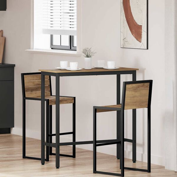 vidaXL Table Artisan Oak 100 x 40 x 100.5 cm Engineered Wood and Steel