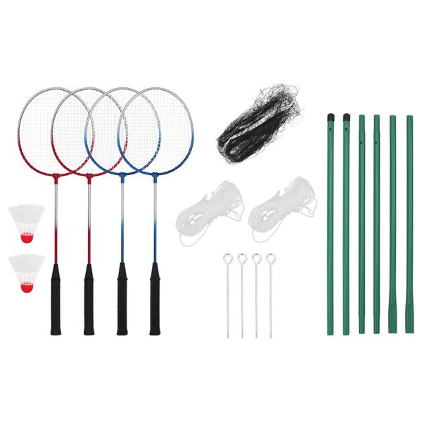 vidaXL Badminton Set with 4 Rackets and Net 620x151 cm
