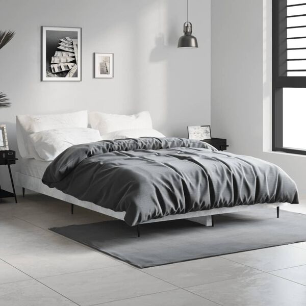 vidaXL Bed Frame without Mattress Concrete Grey 120x190 cm Small Double