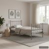 vidaXL Bed Frame without Mattress Grey Metal 100x200 cm