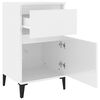 vidaXL Bedside Cabinet High Gloss White 40x35x70 cm