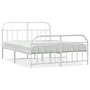 vidaXL Metal Bed Frame without Mattress with Footboard White 150x200cm