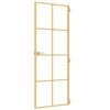 vidaXL Interior Door Slim Golden 76x201.5 cm Tempered Glass and Aluminium