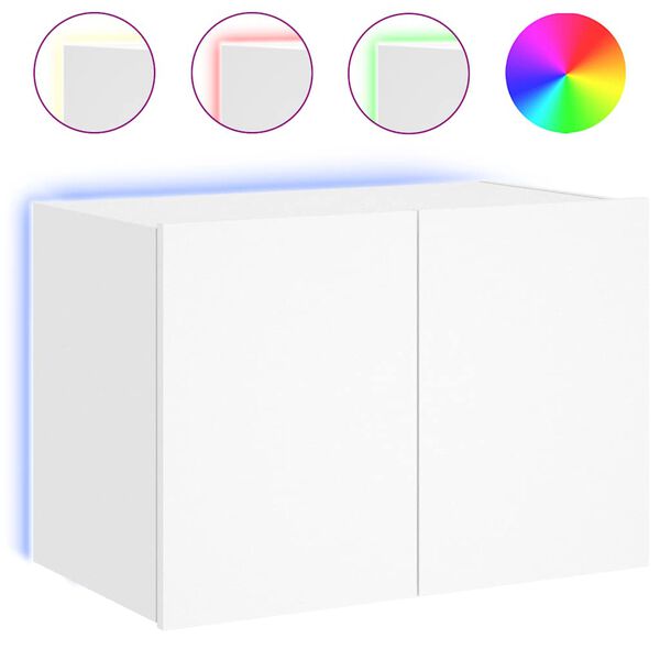 vidaXL TV Wall Cabinet with LED Lights White 60x35x41 cm