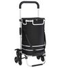 vidaXL Shopping Trolley Folding Black 47 x 39 x 100.5 cm Oxford fabric